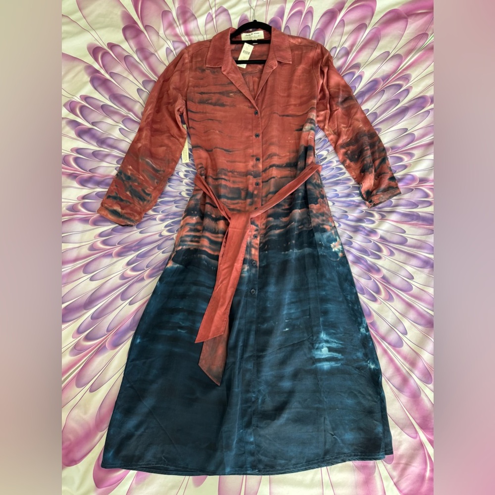 Cloth & Stone for Anthropologie Tie-Dye Long Sleeve Dress